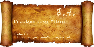 Brestyenszky Albin névjegykártya